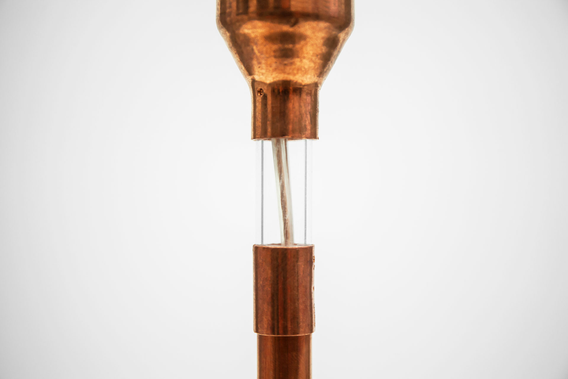 Detail of the copper tubing table lamp