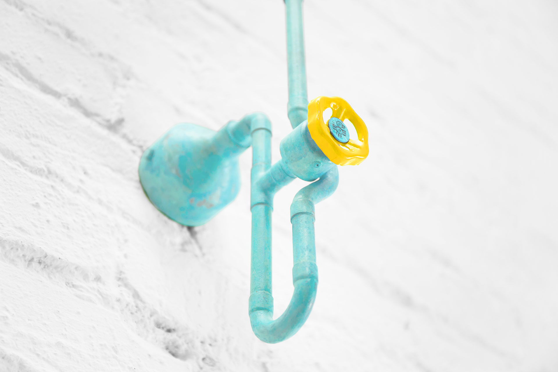 Unique turquoise sconce with yellow dimmer inspired by loft design