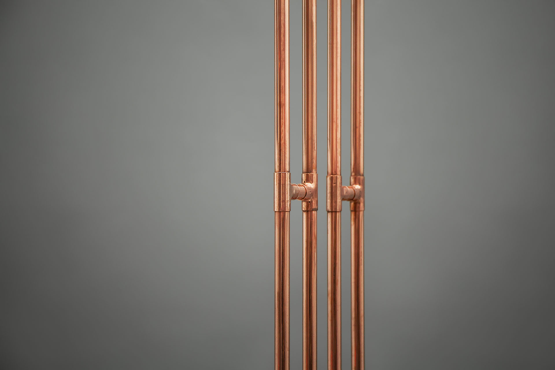 Industrial design copper floor lamp