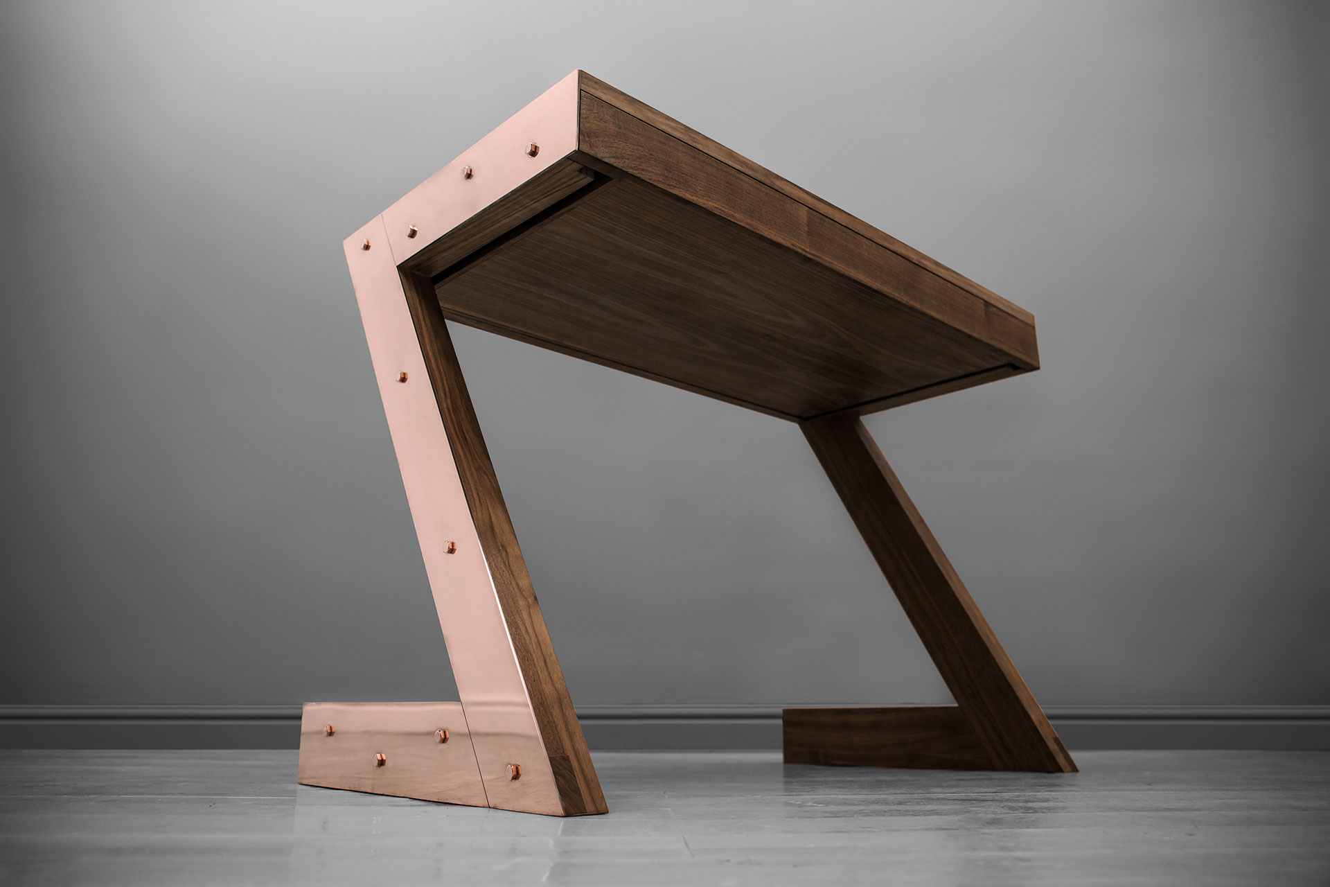 Z shaped modern desk inspired by geometric design